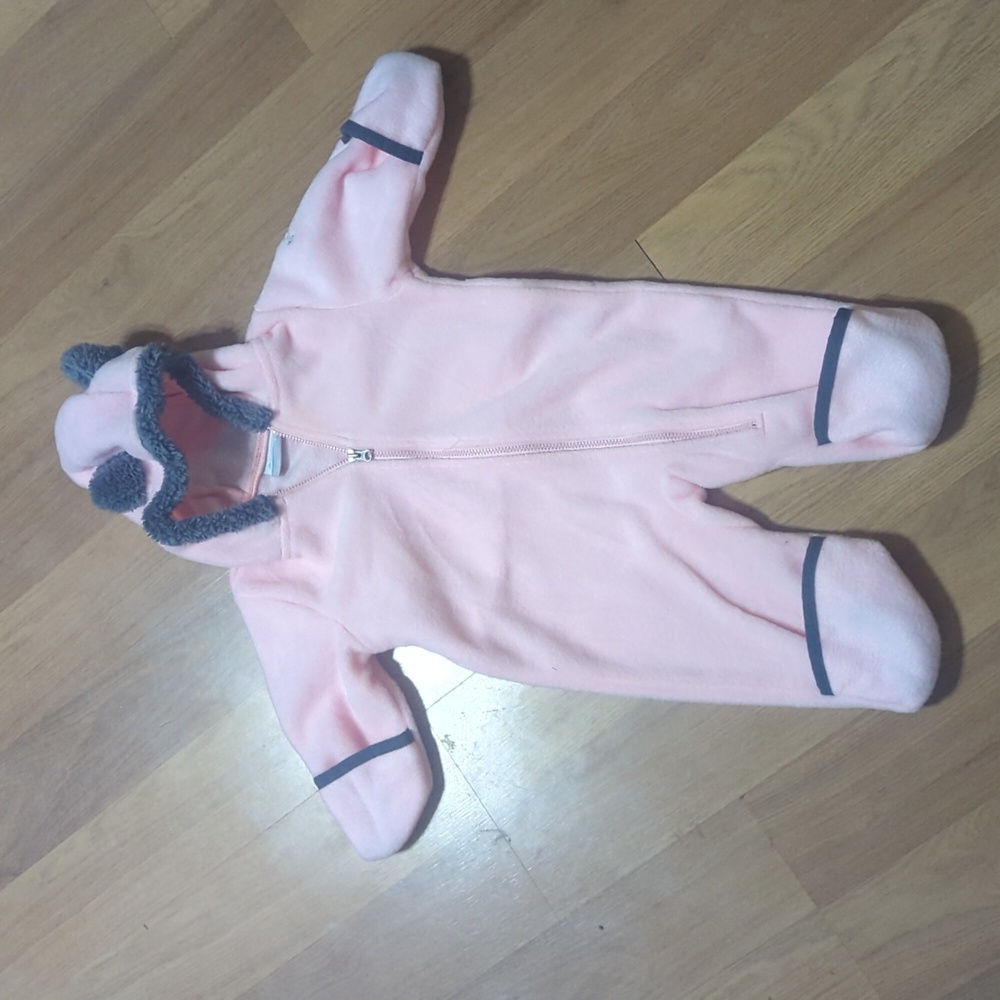 Columbia fleece 3-6months girls bear bunting